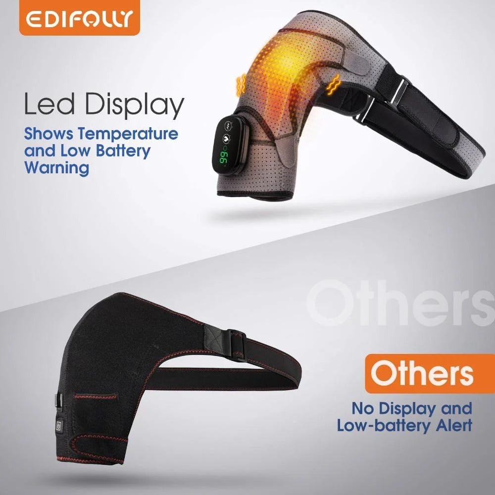 Electric Heating Shoulder Brace with Led Display and Vibration Massage Support