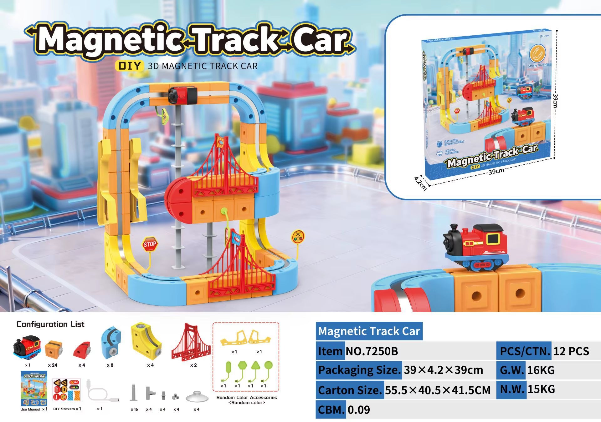 Electric Magnetic Levitation Train Set for Kids - Anti-Gravity DIY Assembly Magnetic Assembly Track Educational Toy for Boys