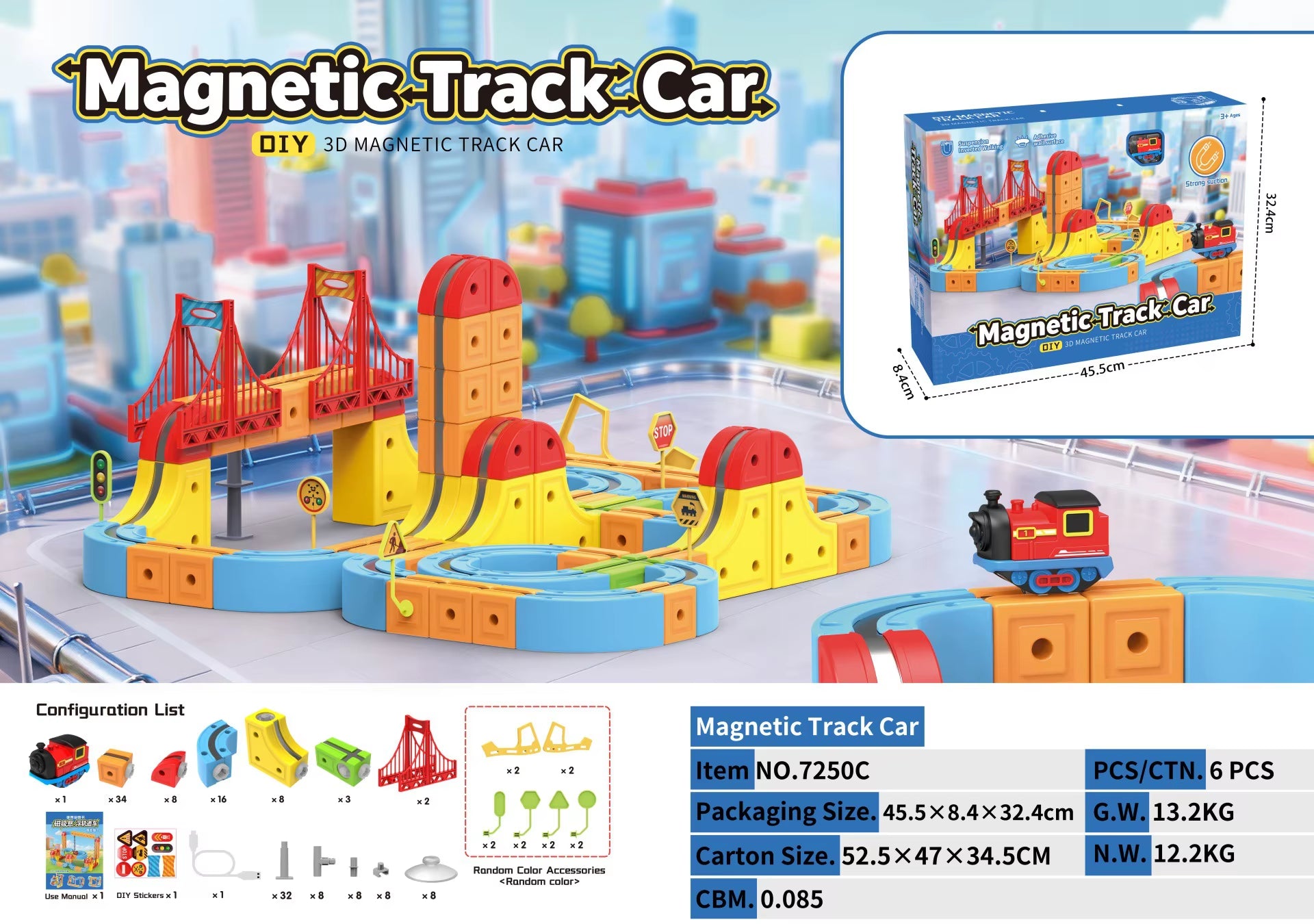 Electric Magnetic Levitation Train Set for Kids - Anti-Gravity DIY Assembly Magnetic Assembly Track Educational Toy for Boys